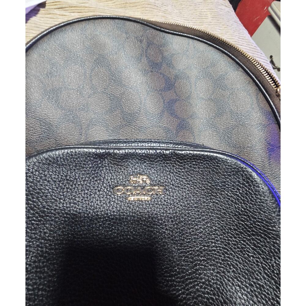 Coach Court C5671 Backpack in Signature Canvas Brown Black - Picture 2 of 6